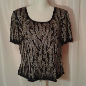 Papell Boutique Evening Black Beaded 1X Women